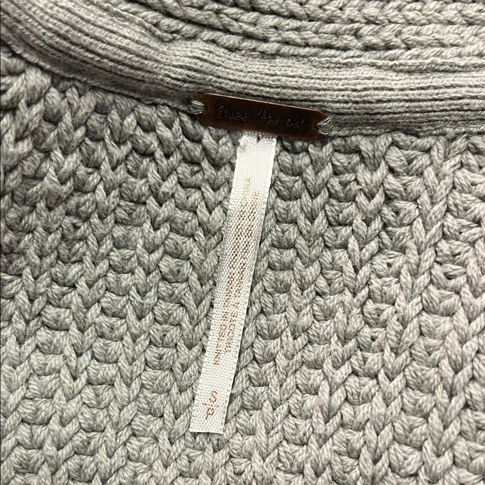 Free People Gray Oversized Chunky Knit Nightingale Cardigan - Picture 15 of 16